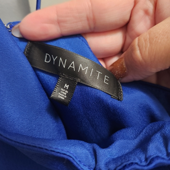 Dynamite Royal Blue One-Shoulder Dress - Picture 2 of 3